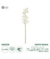 GloboStar® Artificial Garden WHITE VANDA ORCHID BRANCH 21409 Τεχνητό Διακοσμητικό Κλαδί Λευκή Ορχιδέα Y82cm